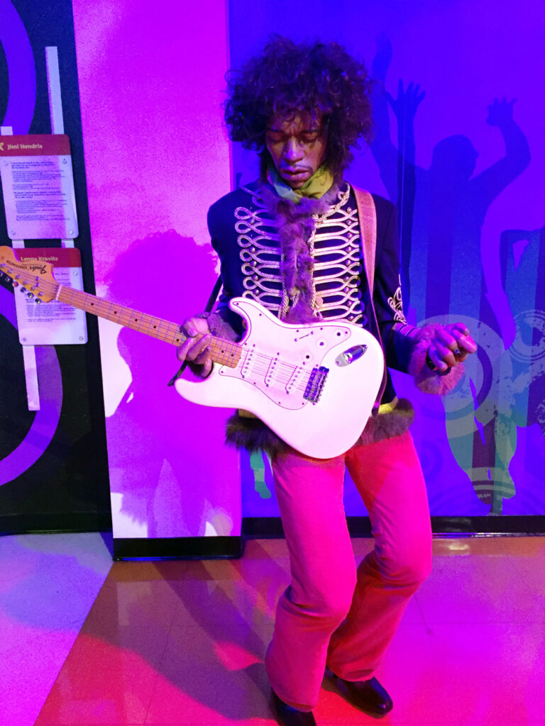 Wax figure of Jimmy Hendrix